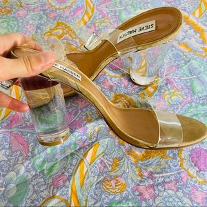 COPY - Steve Madden clear strappy nude heels
